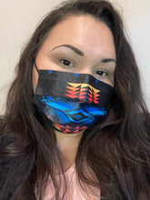 Load image into Gallery viewer, NEW STOCK!!! Black Geometric & Blue /Fire colour Modern Design (Non-Medical) Disposable Mask 50 Box