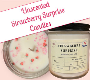 UNSCENTED  Strawberry Surprise Candle