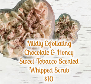 Chocolate & Honey Sweet Tobacco Scented Whipped Scrub- 8 Fl Oz/250 ml Jar