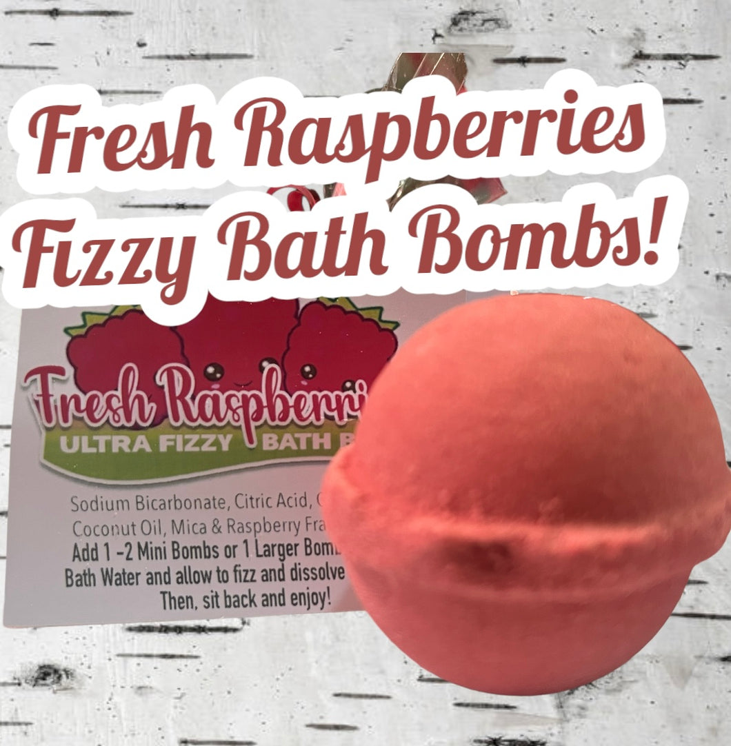 Fresh Raspberries Scented Bath Bomb(s) - Small, Medium or Large