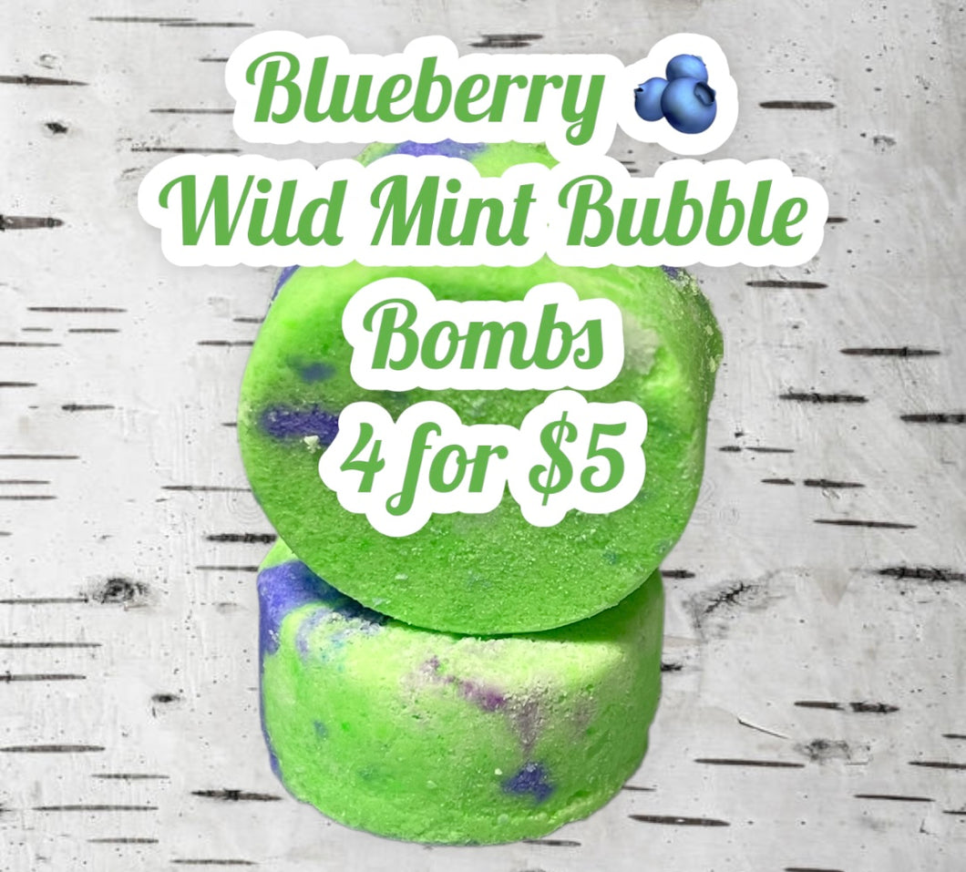Fizzy Blueberry Wild Mint Bubble Bath Bombs