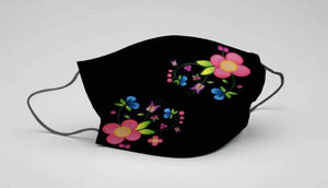 SINGLE MASK Fresh Design - Black & Floral Cree Modern Design (Non-Medical) ONE Disposable Mask