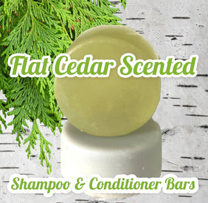 Flat Cedar Solid Shampoo & Conditioner Bars