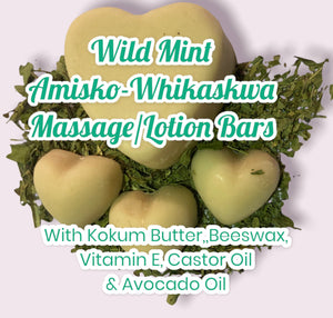 Wild Mint 1 Big & 3 Mini Heart Lotion/Massage Bars In Clear Box