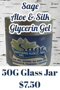 30 G Glass Jar Sage Soothing Aloe, Silk & Glycerin Gel Moisturizer