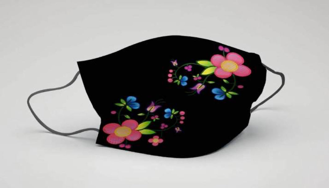 (RESTOCKED 2022!!! ) NEW FALL EXCLUSIVE Design - Black & Floral Cree Modern Design (Non-Medical) Disposable Mask 50 Box