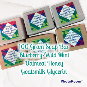 60 Gram Blueberry & Wild  Mint Goatsmilk-Glycerin Bar Soap