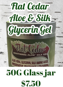 30 G Glass Jar Flat Cedar Soothing Aloe, Silk & Glycerin Gel Moisturizer